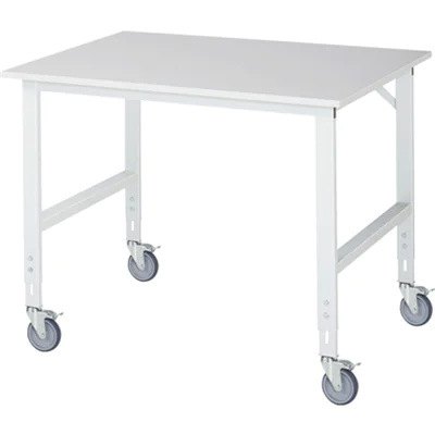 RAU Arbeitstisch Tom 1.250 x 910-1.230 x 1.000 mm (B x H x T) lichtgrau