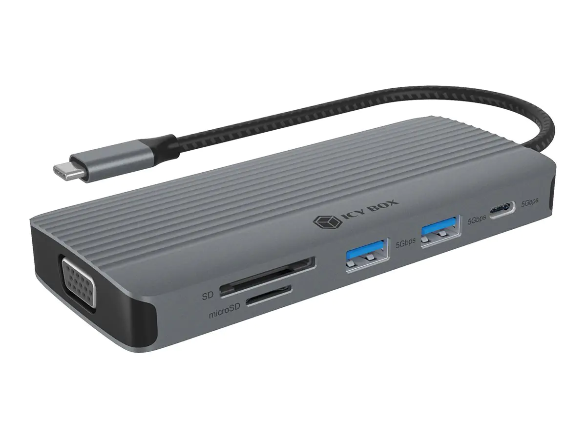 ICY BOX Dockingstation PD 10 in 1 1xHDMI 1xVGA USB-C