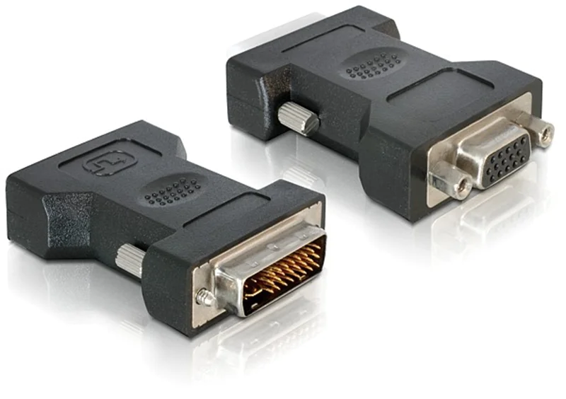 Delock - VGA-Adapter - DVI-I (M) zu HD-15 (VGA) (W) - Daumenschrauben - für P/N: 95253 Delock - VGA-Adapter - DVI-I (M) zu HD-15 (VGA) (W) - Daumenschrauben - für P/N: 95253