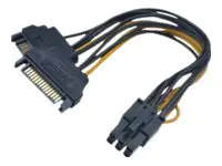 Akasa Netzteil - SATA-Stromstecker (M) zu 6 -poliges PCIe Power (M)