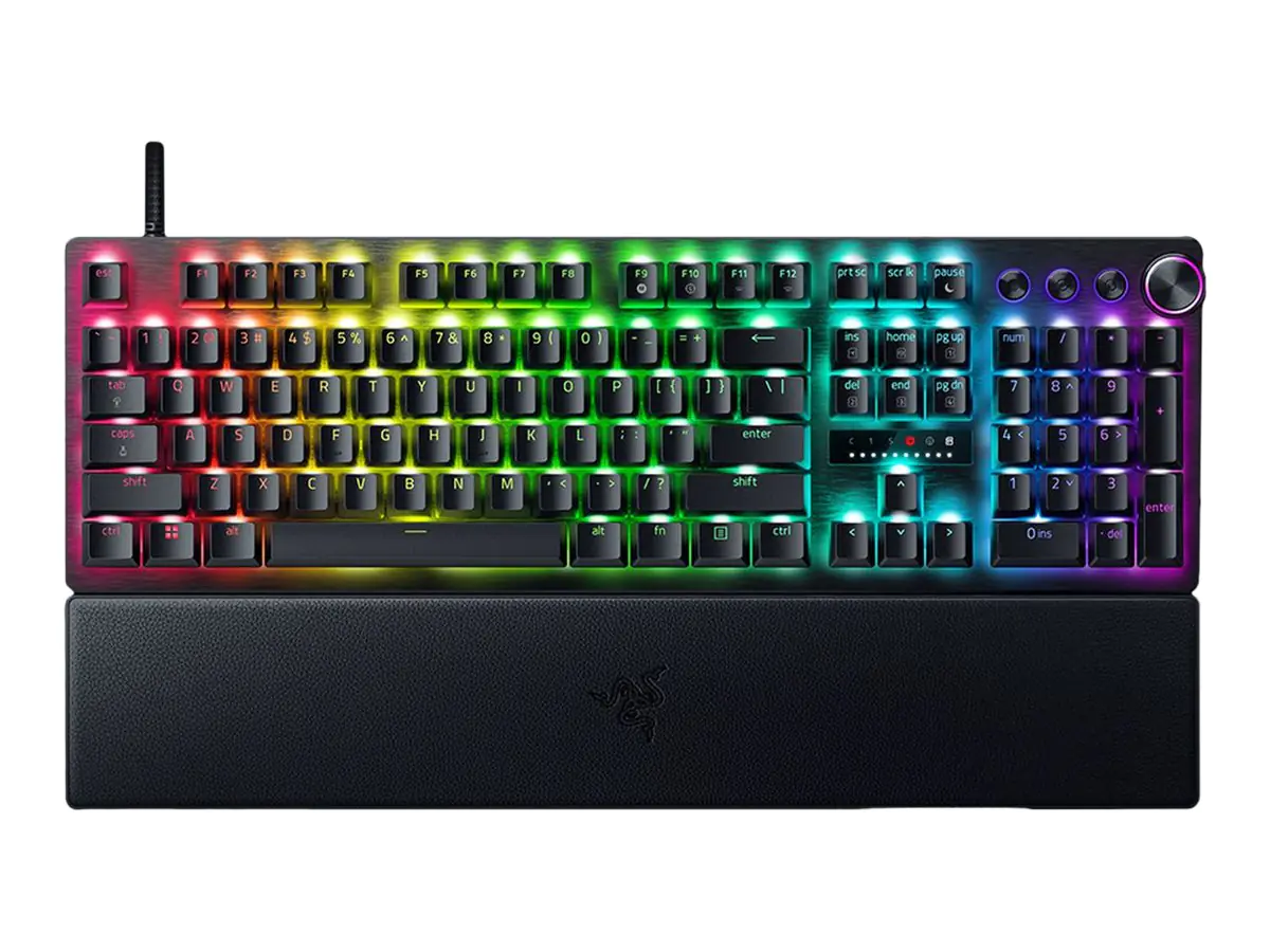 Razer Huntsman V3 Pro - Tastatur - full size - mit LED array indicator - Hintergrundbeleuchtung - USB-C - QWERTZ - Deutsch - Tastenschalter: Razer Analog Optical Switches (Gen-2) RZ03-04970400-R3G1