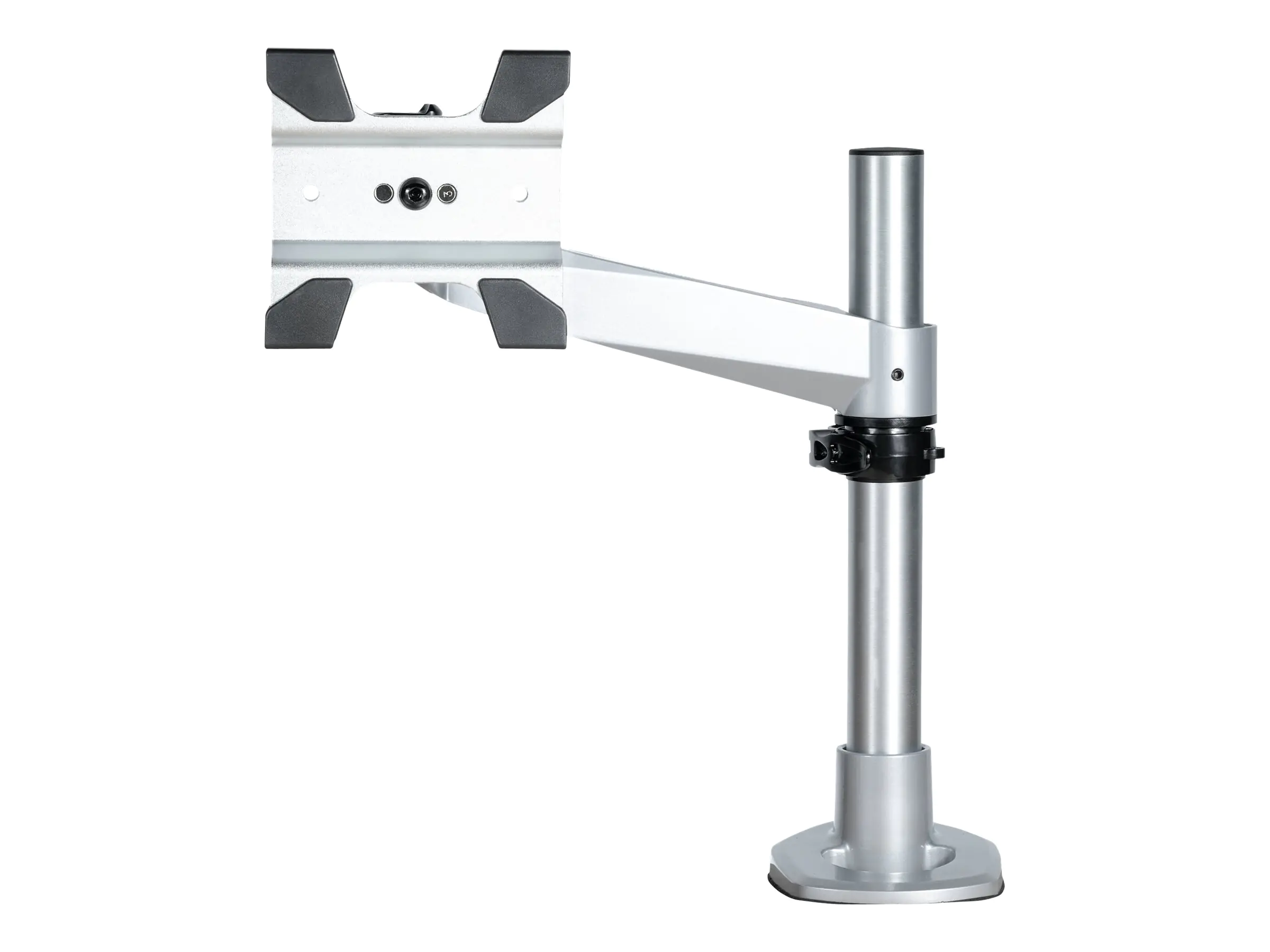 StarTech Desk Mount Monitor Arm, VESA or Apple iMac/Thunderbolt Display up to 14kg, Articulating Height Adjustable Single Desktop Monitor Pole Mount, Desk Clamp or Grommet, Silver - Small Footprint Design (ARMPIVOTB2) - Befestigungskit - einstellbare