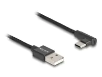 Delock - USB-Kabel - USB (M) zu 24 pin USB-C (M) gewinkelt - USB 2.0 - 1.5 A - 50 cm - Schwarz
