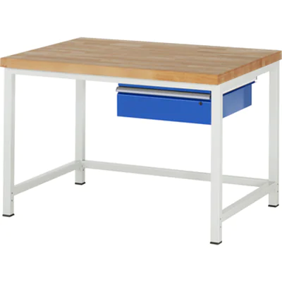 RAU Werkbank 8000 1.250 x 840-1.040 x 900 mm (B x H x T) enzianblau