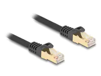 Delock - Patch-Kabel - RJ-45 (M) zu RJ-45 (M) - 3 m - 7 mm - S/FTP - CAT 6a - ohne Haken, Gewebebeschichtung - Schwarz