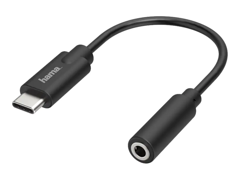 Hama - Adapter USB-C auf Klinkenstecker - 24 pin USB-C männlich zu mini-phone stereo 3.5 mm Gefäß - Schwarz