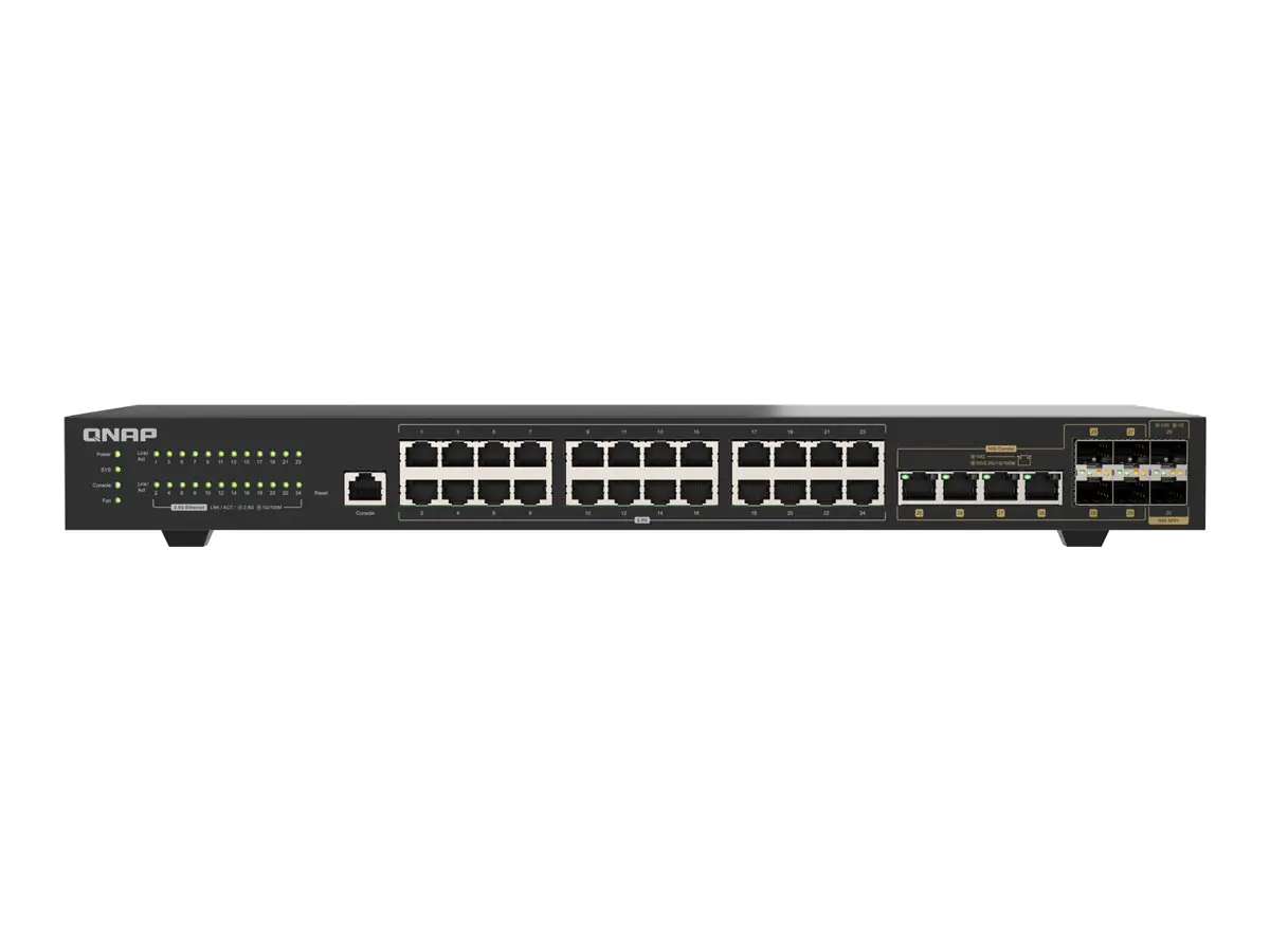 QNAP QSW-M2130-4C2S24T - Switch - managed - 2 x 10 Gigabit SFP+ + 4 x combo 10 Gigabit SFP+/RJ-45 + 24 x 2.5GBase-T
