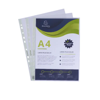 Exacompta Prospekthülle Forever® DIN A4 0,06mm oben offen Polypropylen, recycelt transparent 100 St./Pack. Exacompta Prospekthülle Forever® DIN A4 0,06mm oben offen Polypropylen, recycelt transparent 100 St./Pack.