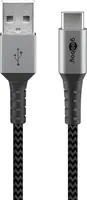 Wentronic Goobay USB-C auf USB-A Textilkabel mit Metallsteckern space grau/silber 0.5 m 0 - Digital/Daten Wentronic Goobay USB-C auf USB-A Textilkabel mit Metallsteckern space grau/silber 0.5 m 0 - Digital/Daten