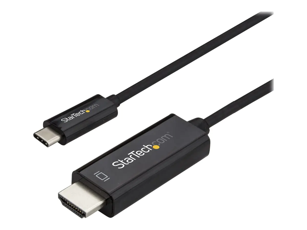 StarTech.com Startech 6ft (2m) USB C to HDMI Cable, 4K 60Hz USB Type C to HDMI 2.0 Video Adapter Cable, Thunderbolt 3 Compatible, Laptop to HDMI Monitor/Display, DP 1.2 Alt Mode HBR2 Cable, Black - 4K USB-C Video Cable (CDP2HD2MBNL)