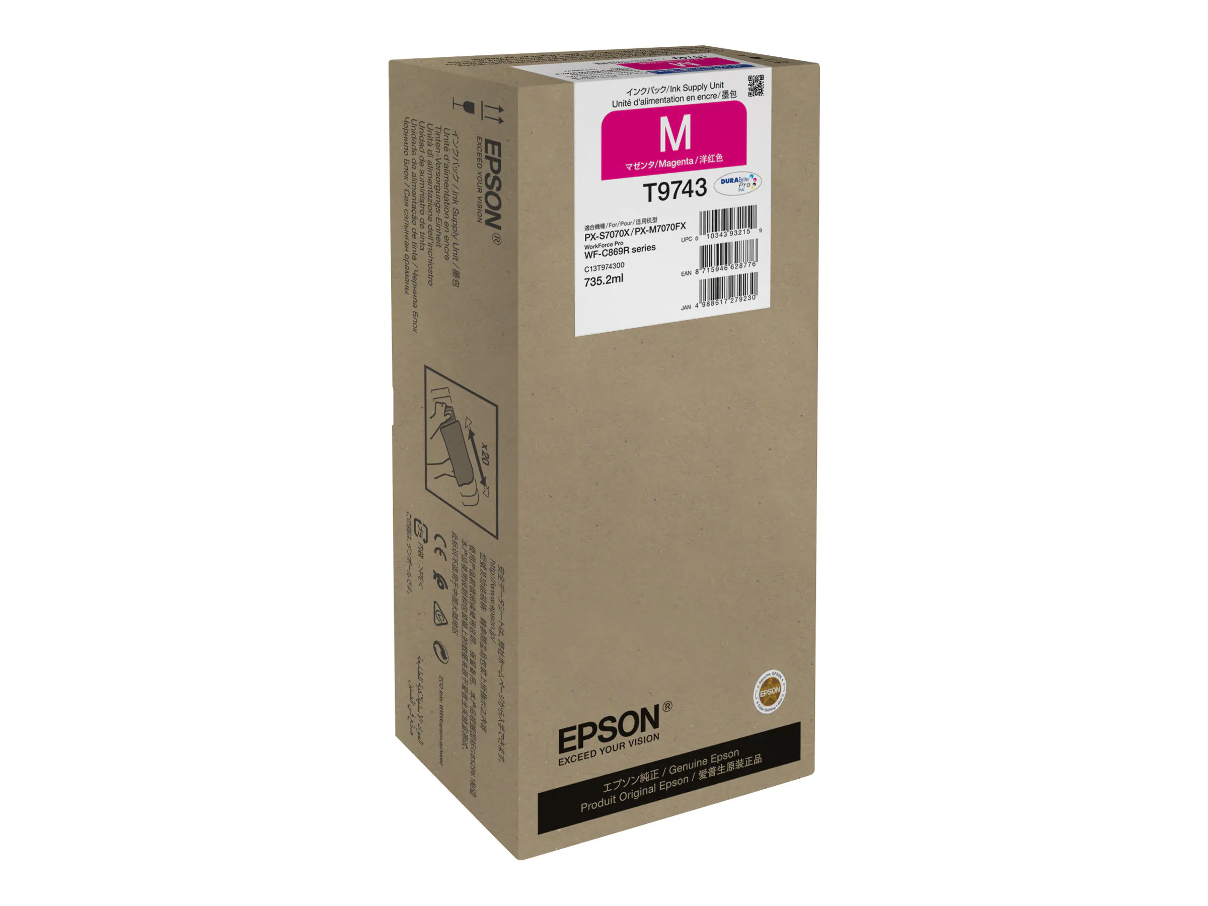 Epson T9743 - 735.2 ml - Größe XXL - Magenta - original - Tintenpatrone