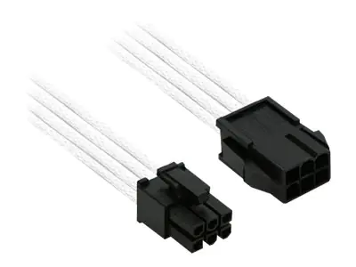 Nanoxia Single Sleeve - Spannungsversorgungs-Verlängerungskabel - 6-poliges PCIe Power (M) bis 6-poliges PCIe Power (W) - 30 cm - eingerastet - weiß
