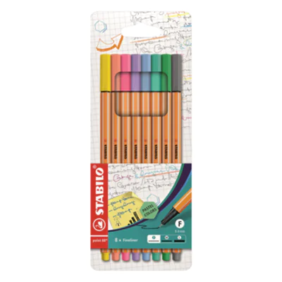STABILO Fineliner point 88/8-01 pastell sortiert 8 St./Pack. STABILO Fineliner point 88/8-01 pastell sortiert 8 St./Pack.