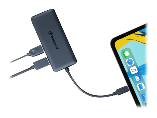 Transcend 6-in-1 USB Type-C Hub HUB5C - Hub - 2 x USB 3.1 Gen 1 + 1 x USB 3.1 Gen 2 + 1 x USB-C (Spannungsversorgung) - Desktop Transcend 6-in-1 USB Type-C Hub HUB5C - Hub - 2 x USB 3.1 Gen 1 + 1 x USB 3.1 Gen 2 + 1 x USB-C (Spannungsversorgung) - Desktop