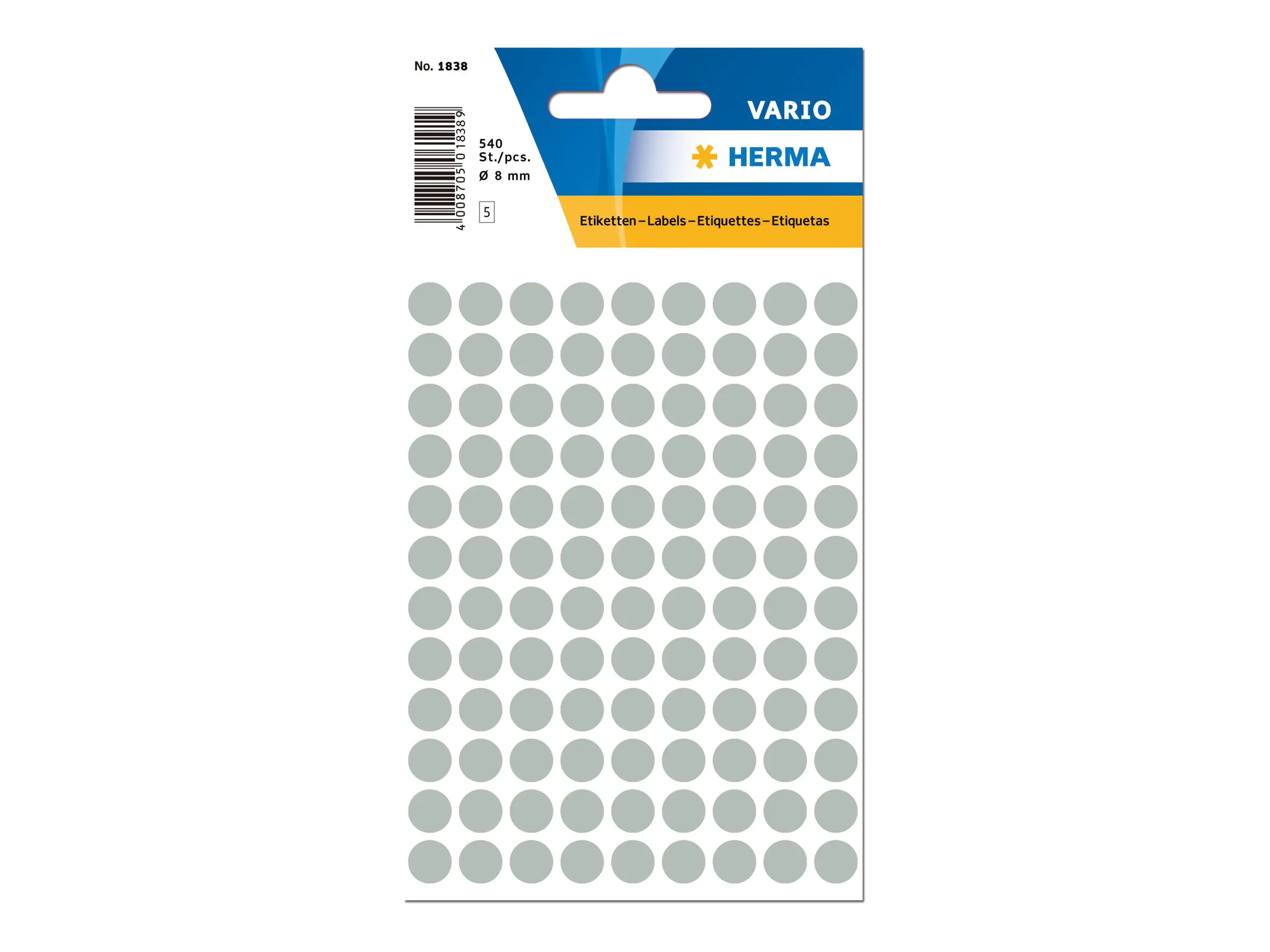 HERMA Papier - selbstklebend - Grau - 8 mm 1838