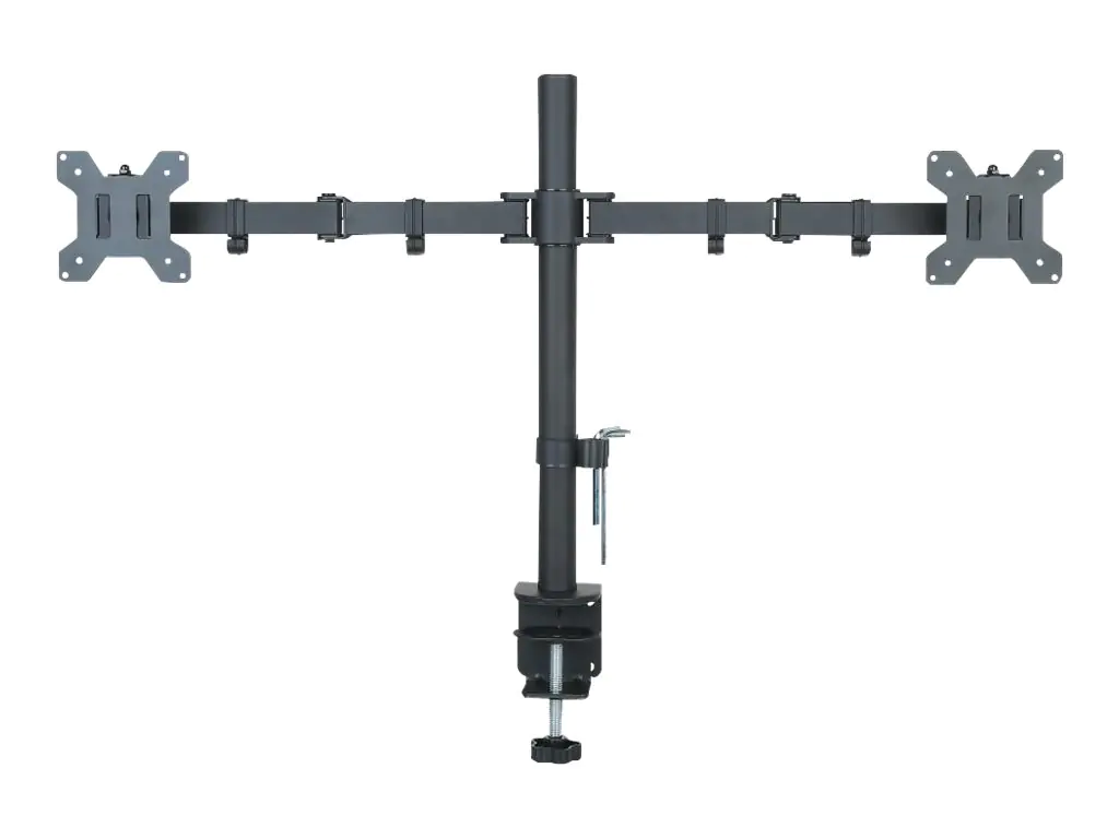 Techly Aufstellung - für 2 LCD-Displays - Schwarz - Bildschirmgröße: 33-68.6 cm (13"-27") ICA-LCD-382-D