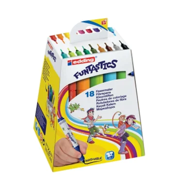 edding Fasermaler 14 FUNTASTICS 3mm farbig sortiert auswaschbar 18 St./Pack. edding Fasermaler 14 FUNTASTICS 3mm farbig sortiert auswaschbar 18 St./Pack.
