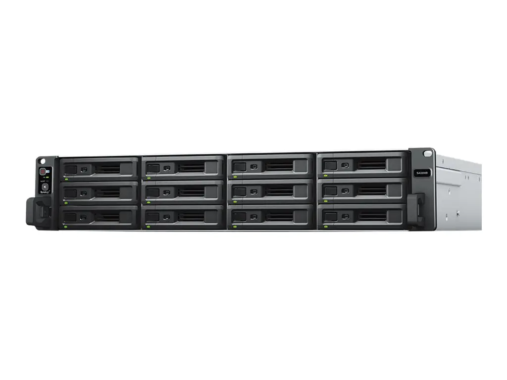 Synology SA3200D - NAS-Server - 12 Schächte - Rack - einbaufähig - RAID RAID 0, 1, 5, 6, 10, JBOD, RAID F1 - RAM 16 GB - Gigabit Ethernet / 10 Gigabit Ethernet - iSCSI Support - 2U