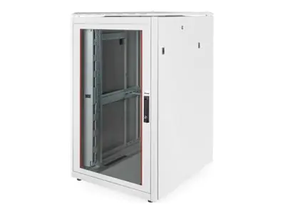 Equip Dynamic Flex Line - Schrank Netzwerkschrank - 800x100 mm, mit Glastür, abnehmbare und abschließbare Paneele, montiert - freistehend - Hellgrau, RAL 7035 - 26U - 48.3 cm (19") EDF-26-8010-G-HJAA