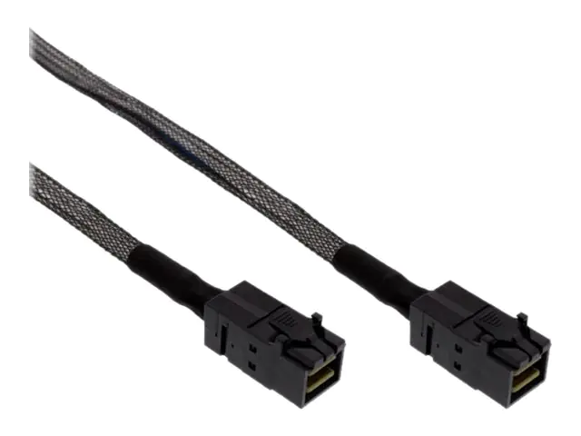 InLine - Internes SAS-Kabel - mit Sidebands - SAS 6Gbit/s - gerade durchgeführt - 4-Lane - 4x Mini SAS HD (SFF-8643) zu 4x Mini SAS HD (SFF-8643) - 50 cm - eingerastet - Schwarz