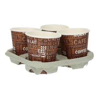 Becherhalter Einweg 4 Becher Karton natur 220 St./Pack. Becherhalter Einweg 4 Becher Karton natur 220 St./Pack.