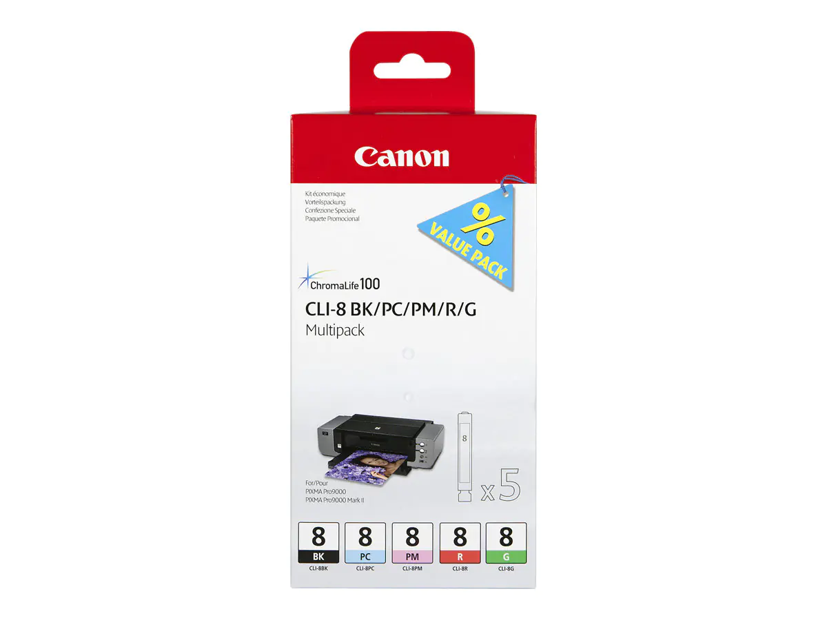 Canon CLI Value Pack 8 Multipack - 13 ml - Schwarz 0620B027
