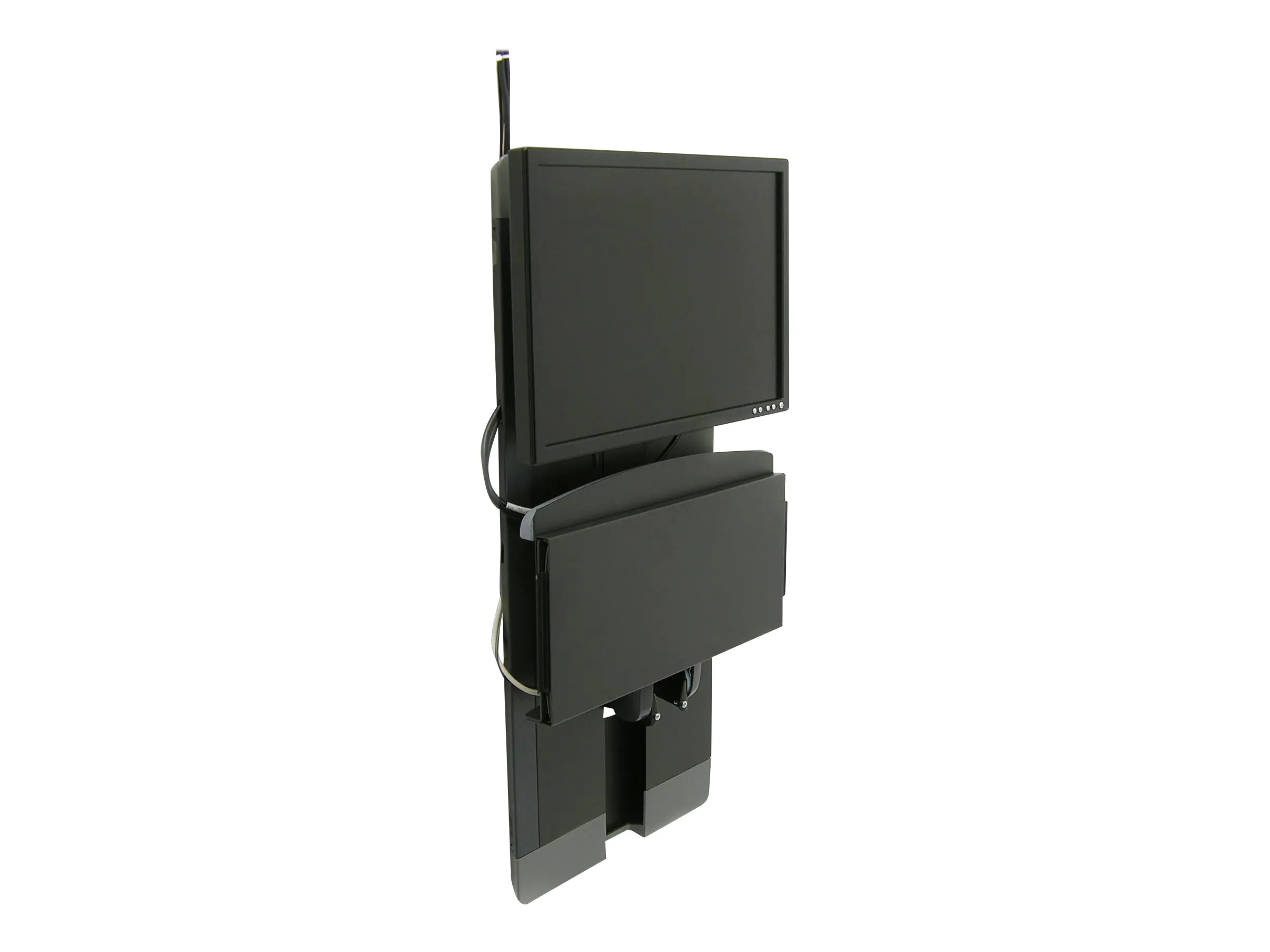 Ergotron - Befestigungskit (Handgelenkkissen, Maushalterung, vertikale Verstellschiene, klappbare Tastaturablage, Mauspad) - schmal - für LCD-Display / PC-Ausrüstung - für stark frequentierte Bereiche - Stahl - Schwarz - Bildschirmgröße: bis zu 61 cm (bis