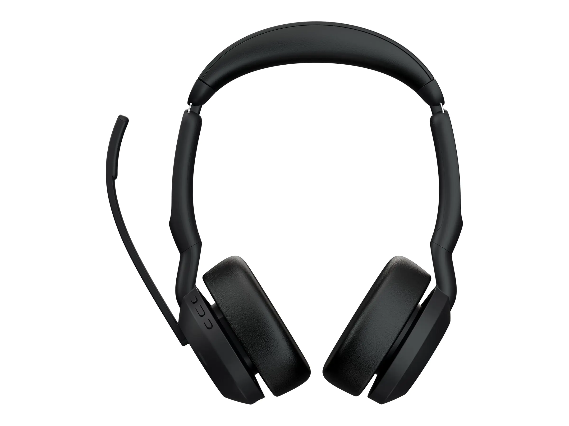 Jabra Evolve2 55 MS Stereo - Headset - On-Ear - Bluetooth - kabellos - aktive Rauschunterdrückung - USB-A - Schwarz - mit Ladestation - Zoom Certified, Cisco Webex Certified, Optimized for Microsoft Teams, Alcatel-Lucent-zertifiziert, Avaya Certified, Uni