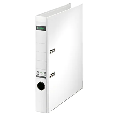 Leitz Ordner 50mm DIN A4 Rückenschild: geklebt Werkstoff: Pappe Material außen: Papier Material innen: Papier weiß Leitz Ordner 50mm DIN A4 Rückenschild: geklebt Werkstoff: Pappe Material außen: Papier Material innen: Papier weiß