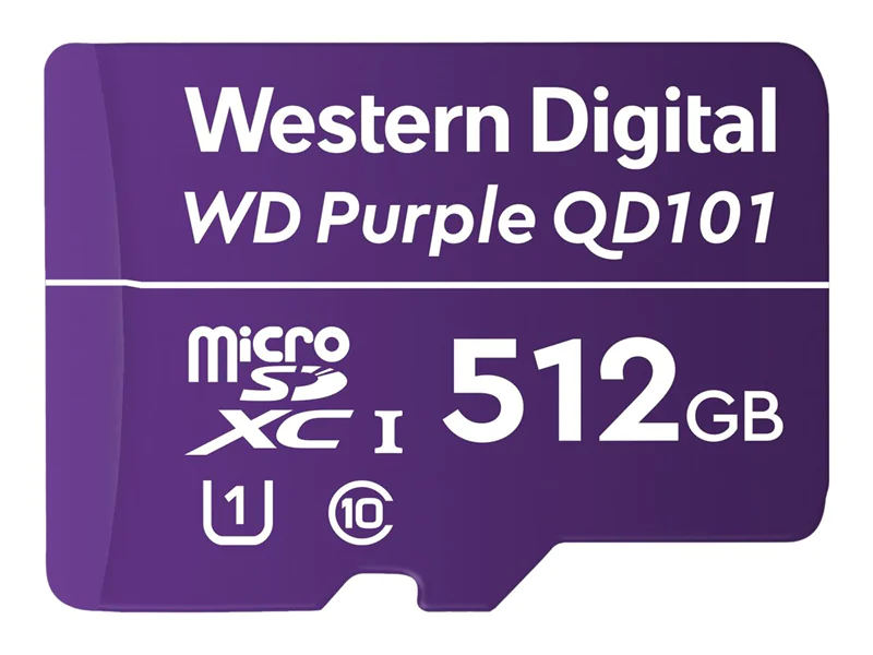 WD Purple SC QD101 WDD512G1P0C - Flash-Speicherkarte - 512 GB - UHS-I U1 / Class10 - microSDXC UHS-I - lila