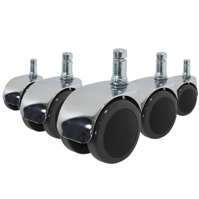 hjh OFFICE Ersatzrolle ROLO LUX Metall/Kunststoff/Polyurethan, beschichtet/Zink-Druckguss, verchromt schwarz/silber 5 St./Pack.