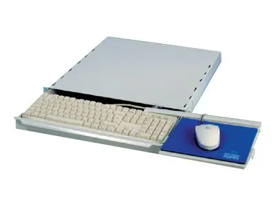 ApraNET Rack - Tastaturablage mit Mauspad - Hellgrau, RAL 7035 - 1U - 19" 20-2870-50