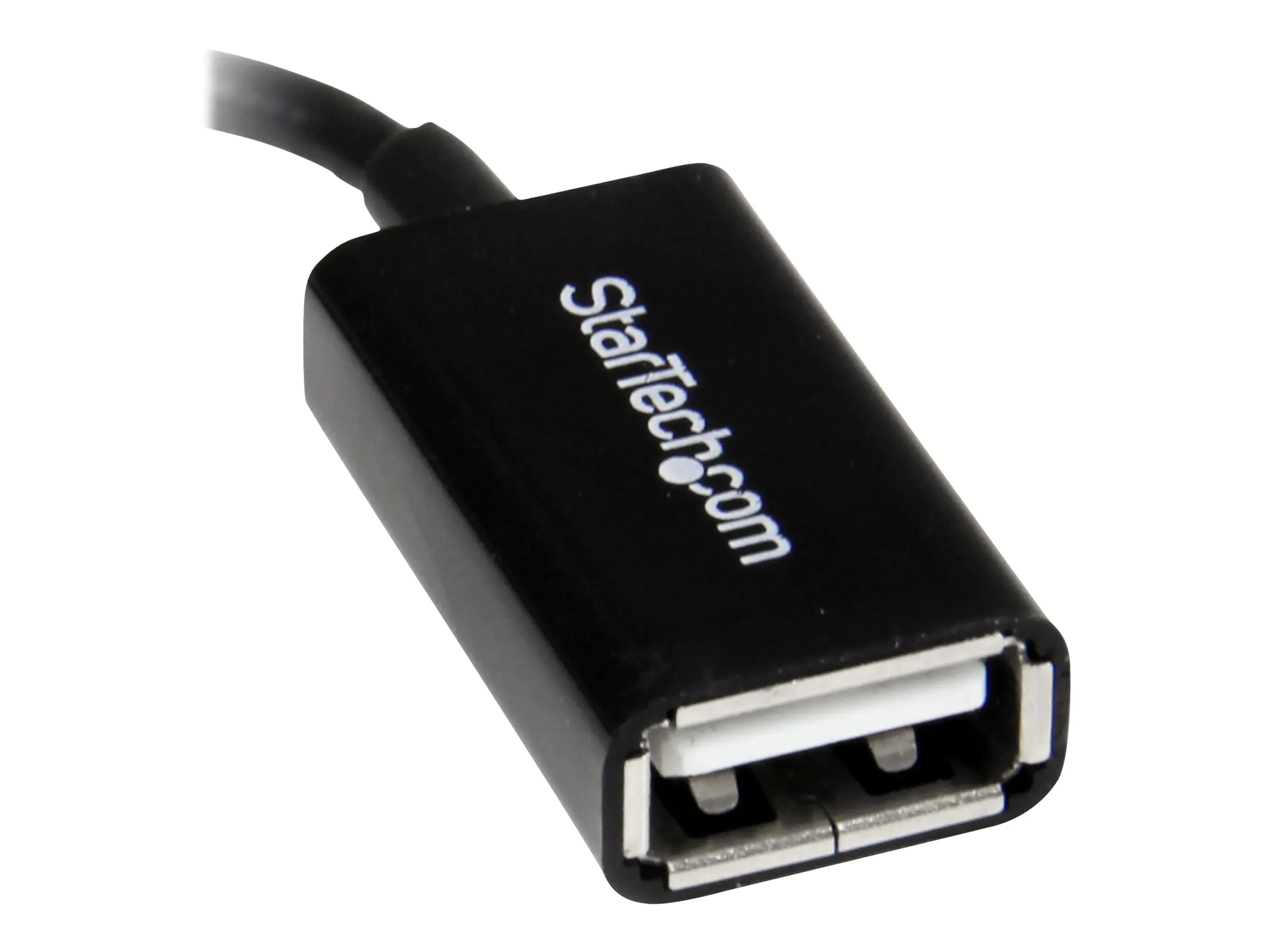 StarTech Micro USB rechts gewinkelt auf USB OTG Adapter Stecker / Buchse - Micro USB zu USB Kabel 12cm - On The Go Kabel - Schwarz - USB-Adapter - USB (W) zu Micro-USB Typ B (M) - USB 2.0 OTG - 12.7 cm - rechts-gewinkelter Stecker - Schwarz