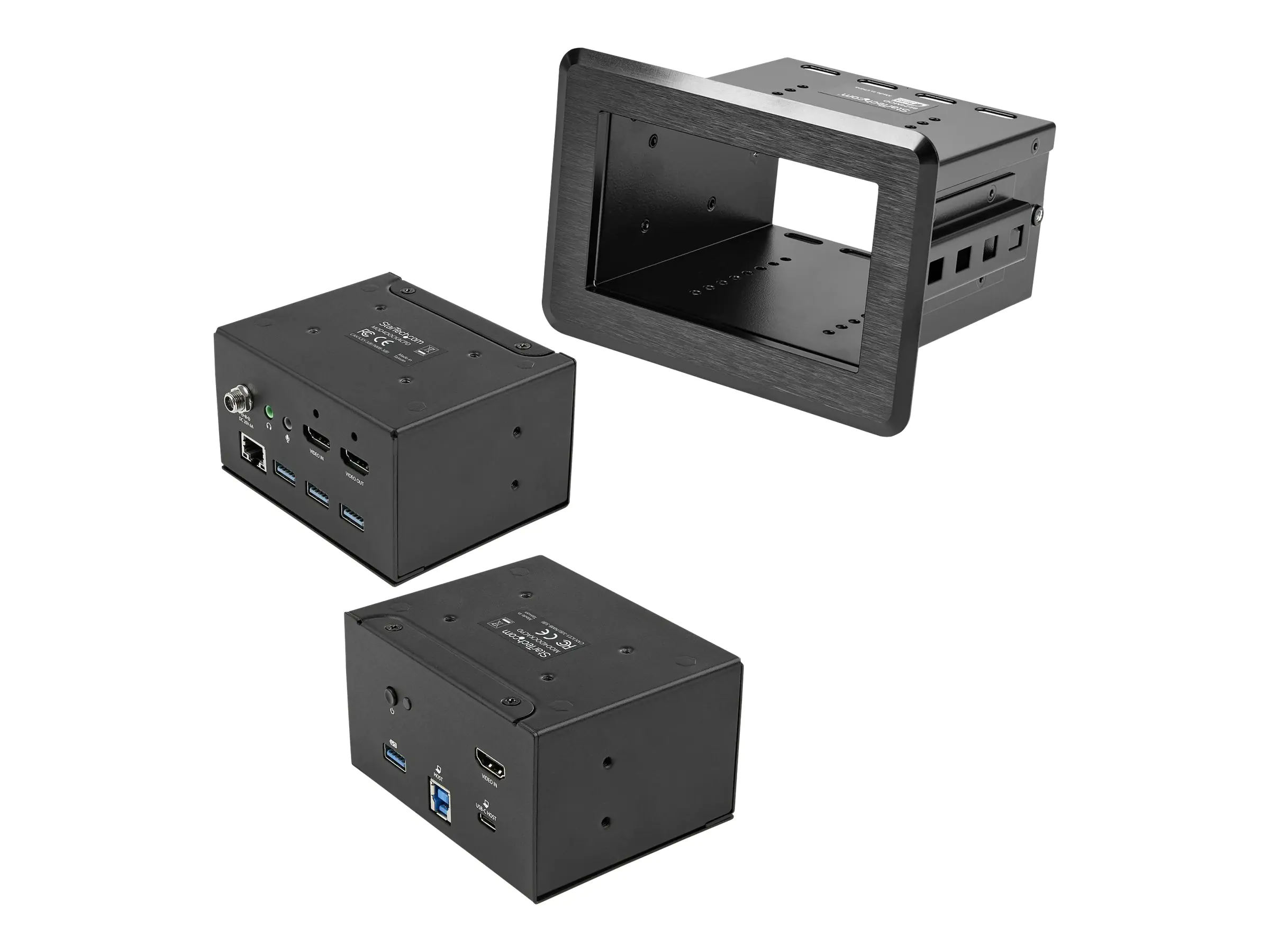 StarTech Dockingstation für Konferenzräume - Universelles Laptop Dock - 4K HDMI, 60W PD, USB Hub, GbE, Audio In-Table Connectivity Box für Huddle/Boardroom Collaboration Space (KITBZDOCK) - Dockingstation - USB-C / USB 3.0 - HDMI - 1GbE - TAA-konform
