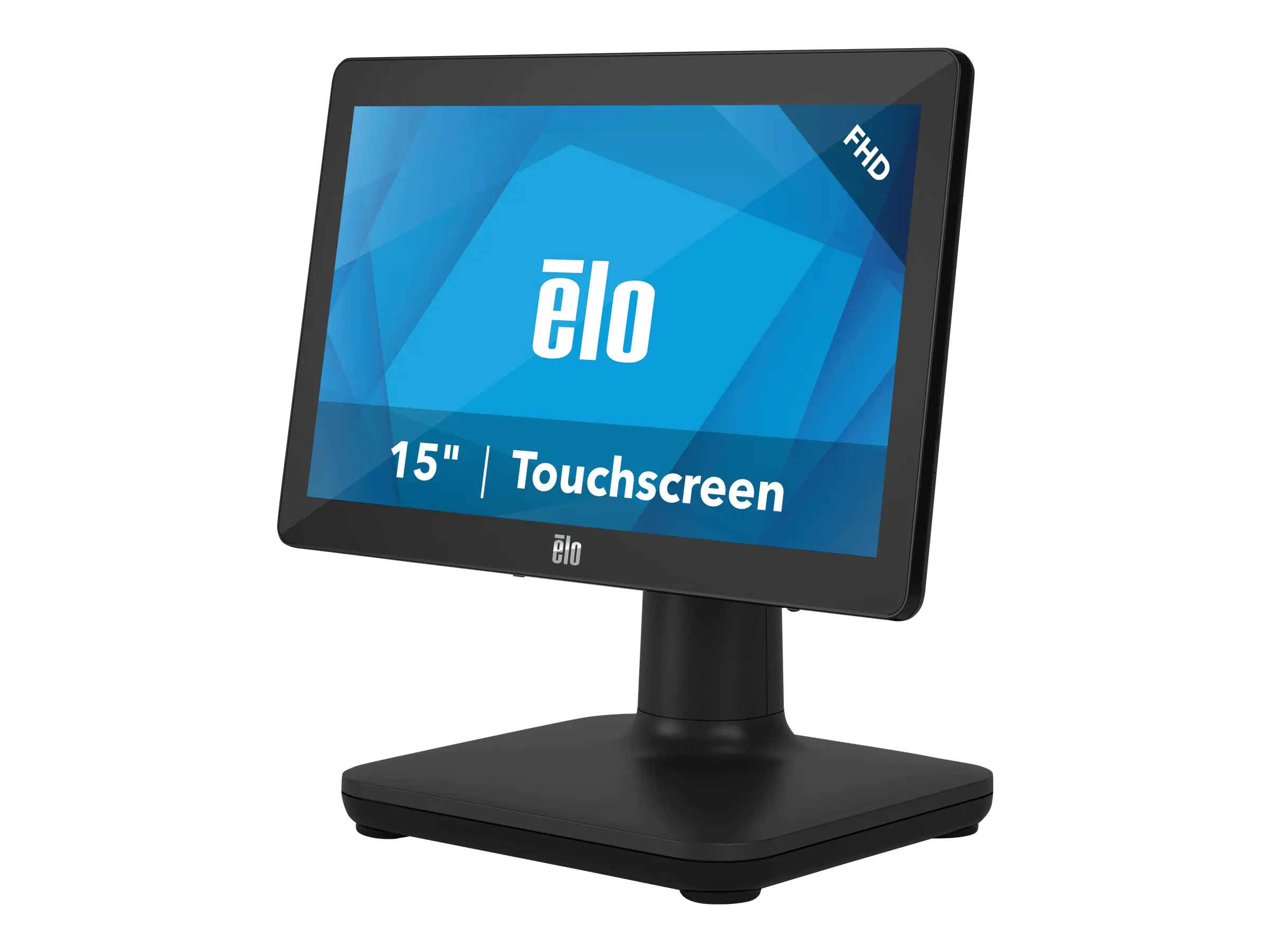 EloPOS System - Standfuß mit I/O-Hub - All-in-One (Komplettlösung) - 1 x Core i5 8500T / 2.1 GHz - vPro - RAM 16 GB - SSD 256 GB - UHD Graphics 630 - 1GbE - WLAN: 802.11a/b/g/n/ac, Bluetooth 5.0 - Win 10 Pro 64-Bit - Monitor: LED 39.6 cm (15.6") 1920 x 10