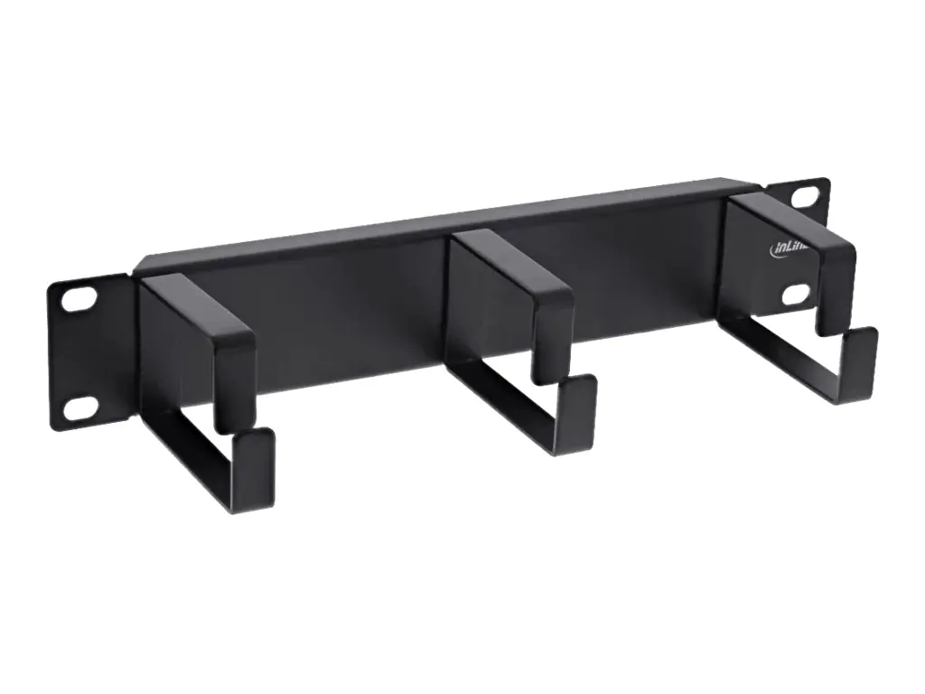 InLine - Kabelführungsplatte für Schaltschrank - Schwarz, RAL 9005 - 1U - 25.4 cm (10")