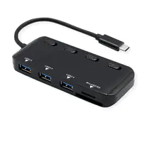 Roline USB3.2 Gen1 Notebook Hub Typ C 3x A mit Schalter+ CardReader Roline USB3.2 Gen1 Notebook Hub Typ C 3x A mit Schalter+ CardReader