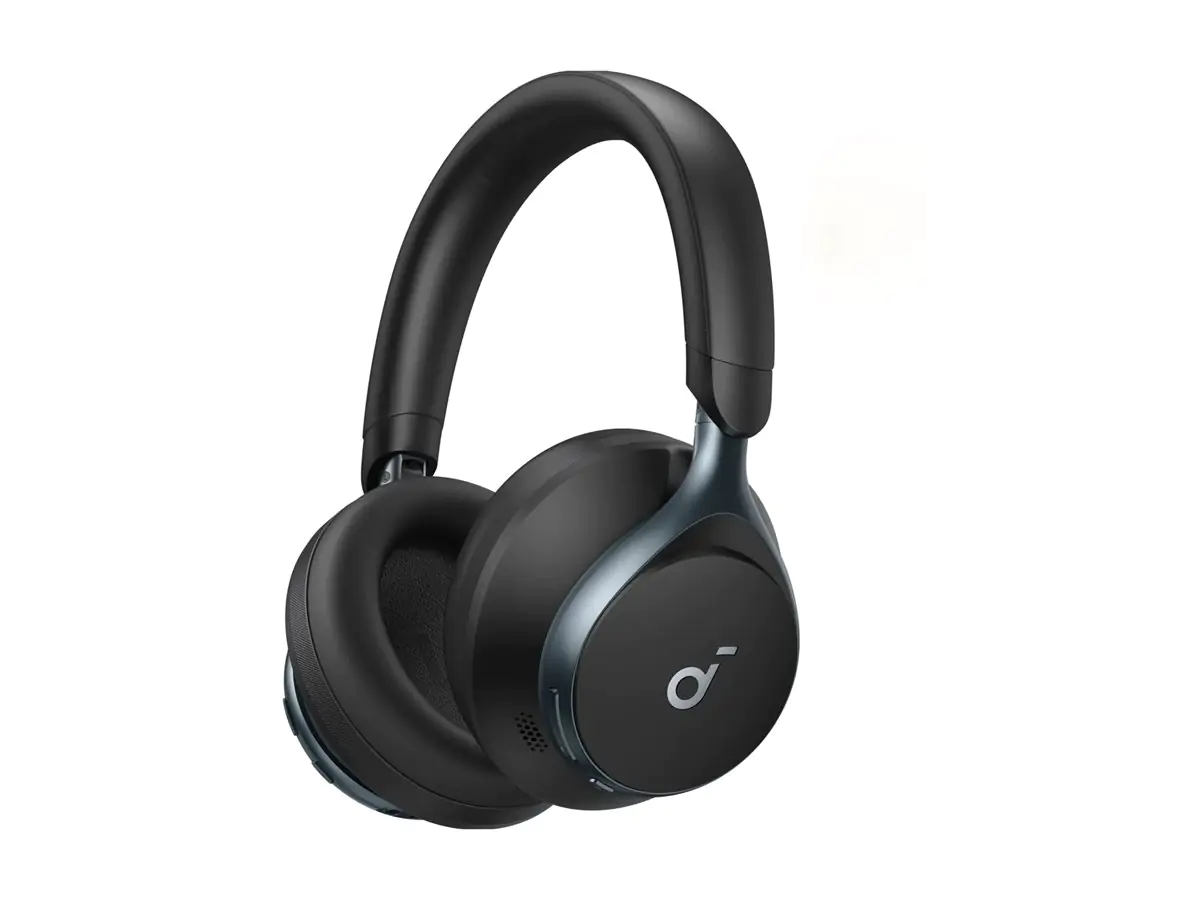 Soundcore Space One - Kopfhörer mit Mikrofon - ohrumschließend - Bluetooth - kabellos, kabelgebunden - aktive Rauschunterdrückung - 3,5 mm Stecker - Jet Black