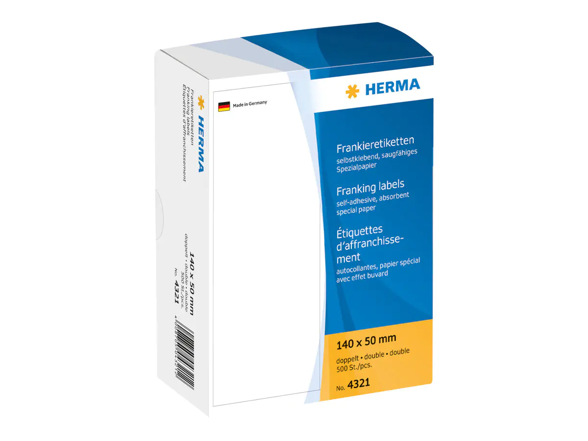 HERMA Frankieretikett 4319 163x45mm doppelt weiß 1.000 St./Pack.
