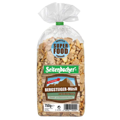 Seitenbacher Müsli Bergsteiger 750 g/Pack. Seitenbacher Müsli Bergsteiger 750 g/Pack.