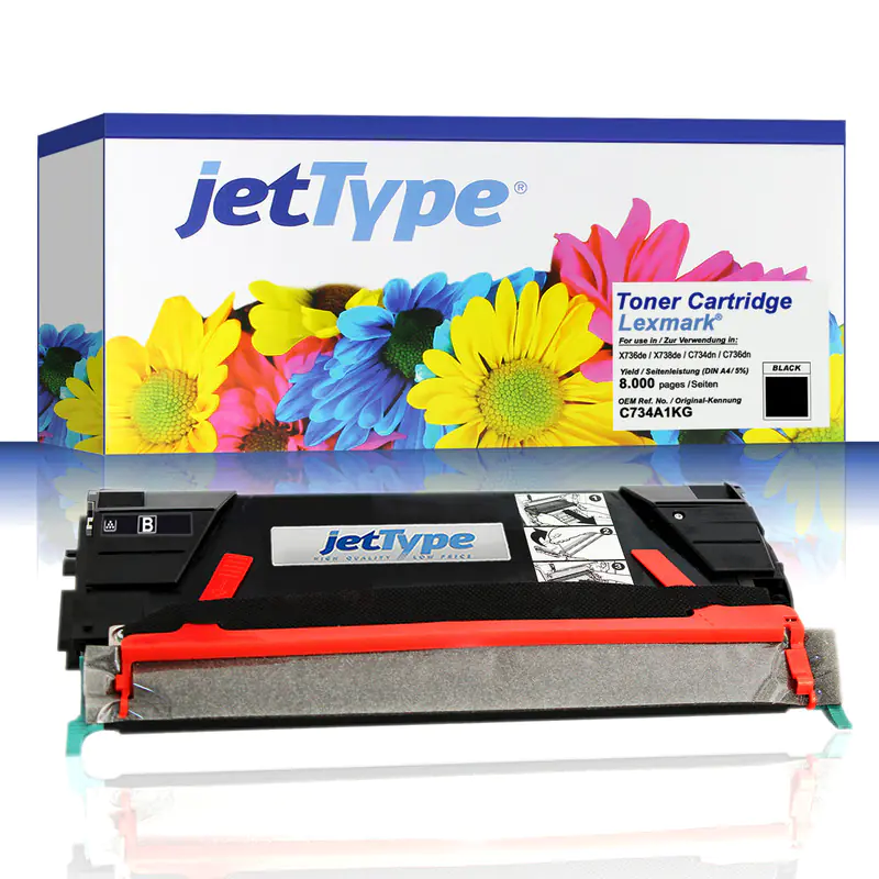 jetType Toner kompatibel zu Lexmark C734A1KG schwarz 8.000 Seiten 1 Stück jetType Toner kompatibel zu Lexmark C734A1KG schwarz 8.000 Seiten 1 Stück