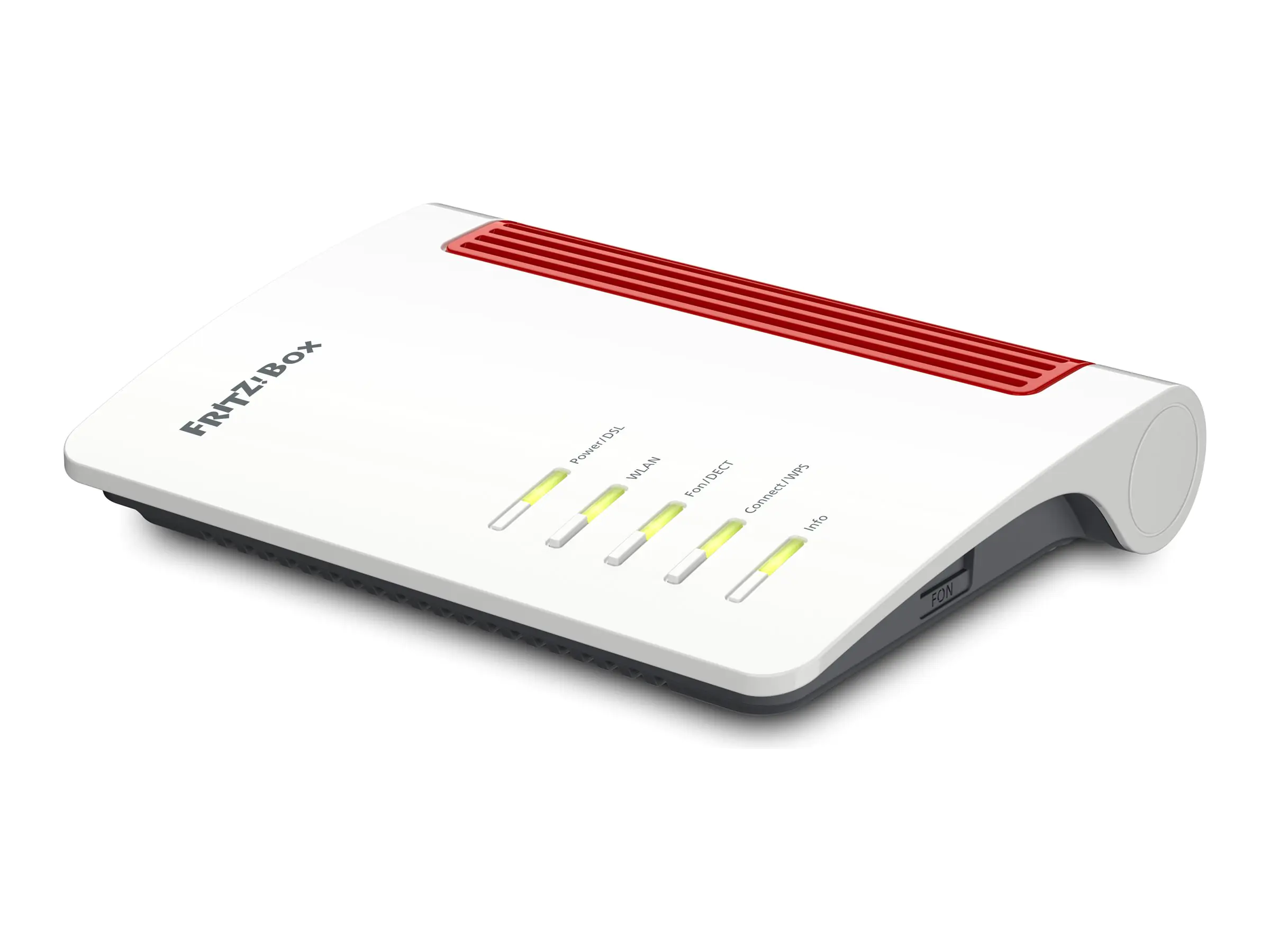 FRITZ! Box 7530 AX, Wi-Fi 6 (802.11ax), Dual-Band (2,4 GHz/5 GHz), Ethernet/LAN, ADSL, Grau, Rot, Weiß, Tabletop-Router 20002930