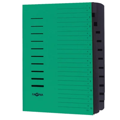 PAGNA Ordnungsmappe 24122-03 DIN A4 12Fächer A-Z/1-12 grün PAGNA Ordnungsmappe 24122-03 DIN A4 12Fächer A-Z/1-12 grün