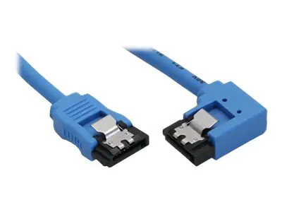 InLine - SATA-Kabel - Serial ATA 150/300/600 - SATA zu SATA - 50 cm - 90°-Stecker, rechtwinkliger Anschluss, rund - Blau