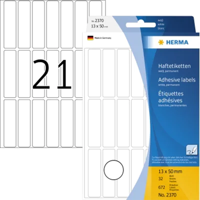 HERMA Vielzwecketikett 2370 13x50mm Papier weiß 672 St./Pack. HERMA Vielzwecketikett 2370 13x50mm Papier weiß 672 St./Pack.
