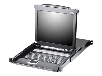 ATEN Slideaway CL5716M - KVM-Konsole mit KVM-Switch - 16 Anschlüsse - PS/2, USB - US-Englisch (QWERTY) CL5716M-ATA-AG