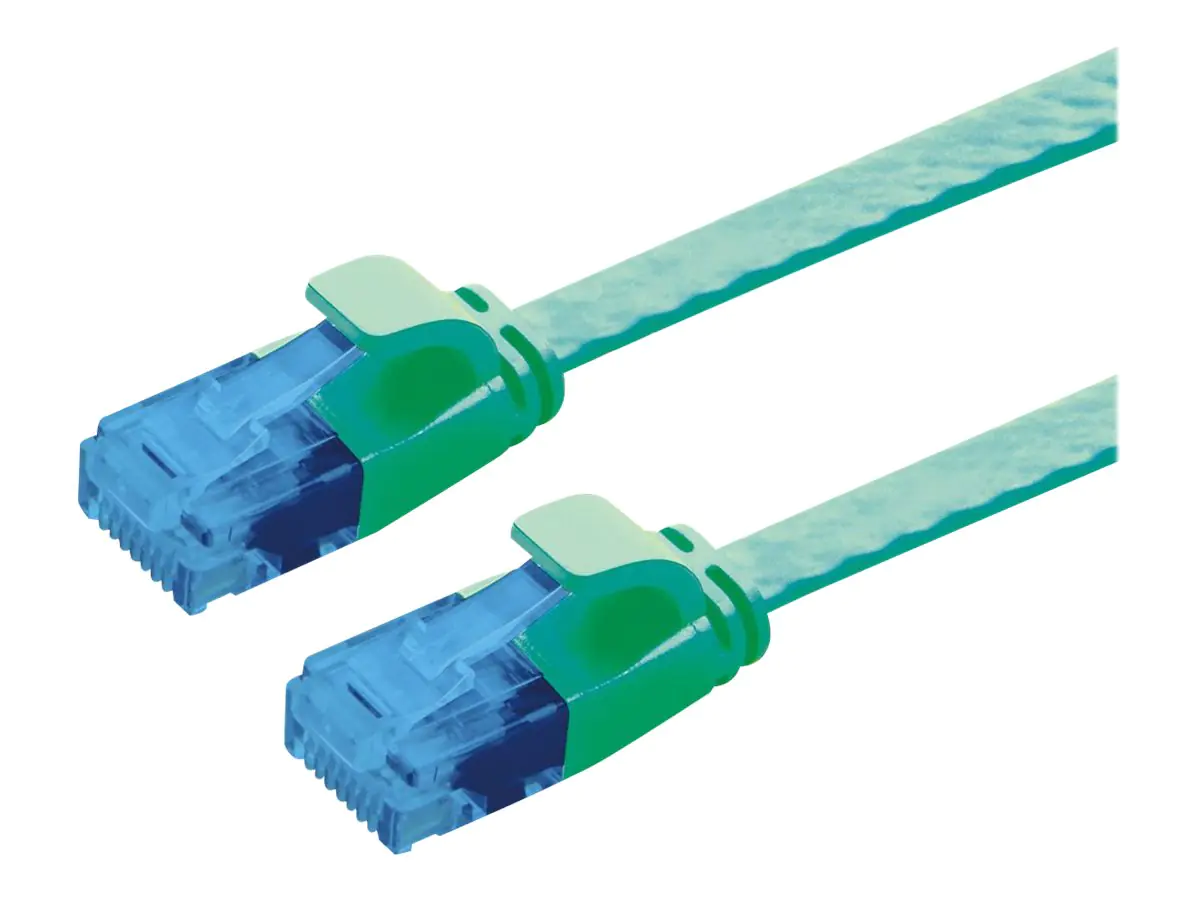 VALUE - Patch-Kabel - RJ-45 (M) zu RJ-45 (M) - 2 m - U/UTP, nicht abgeschirmt - CAT 6a - geformt, ohne Haken, verseilt, flach - grün