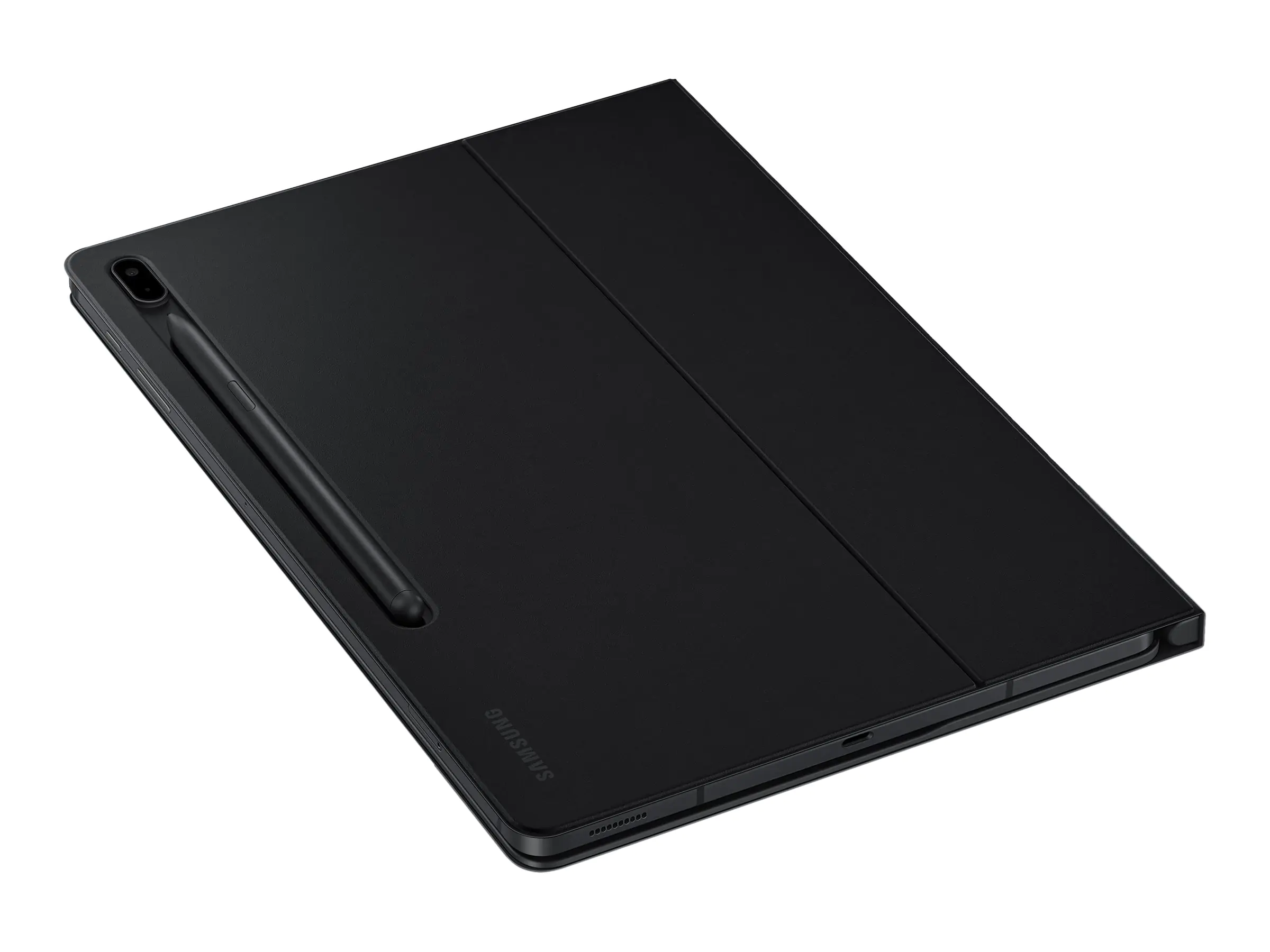 Samsung EF-DT730 - Tastatur und Foliohülle (Buch-Cover) - POGO pin - Schwarz Tastatur, Schwarz Gehäuse - für Galaxy Tab S7 FE, Tab S7+