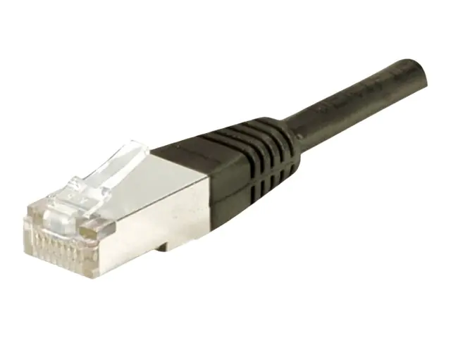 Dexlan - Patch-Kabel - RJ-45 (M) zu RJ-45 (M) - 1 m - S/FTP - CAT 6a - geformt - Schwarz