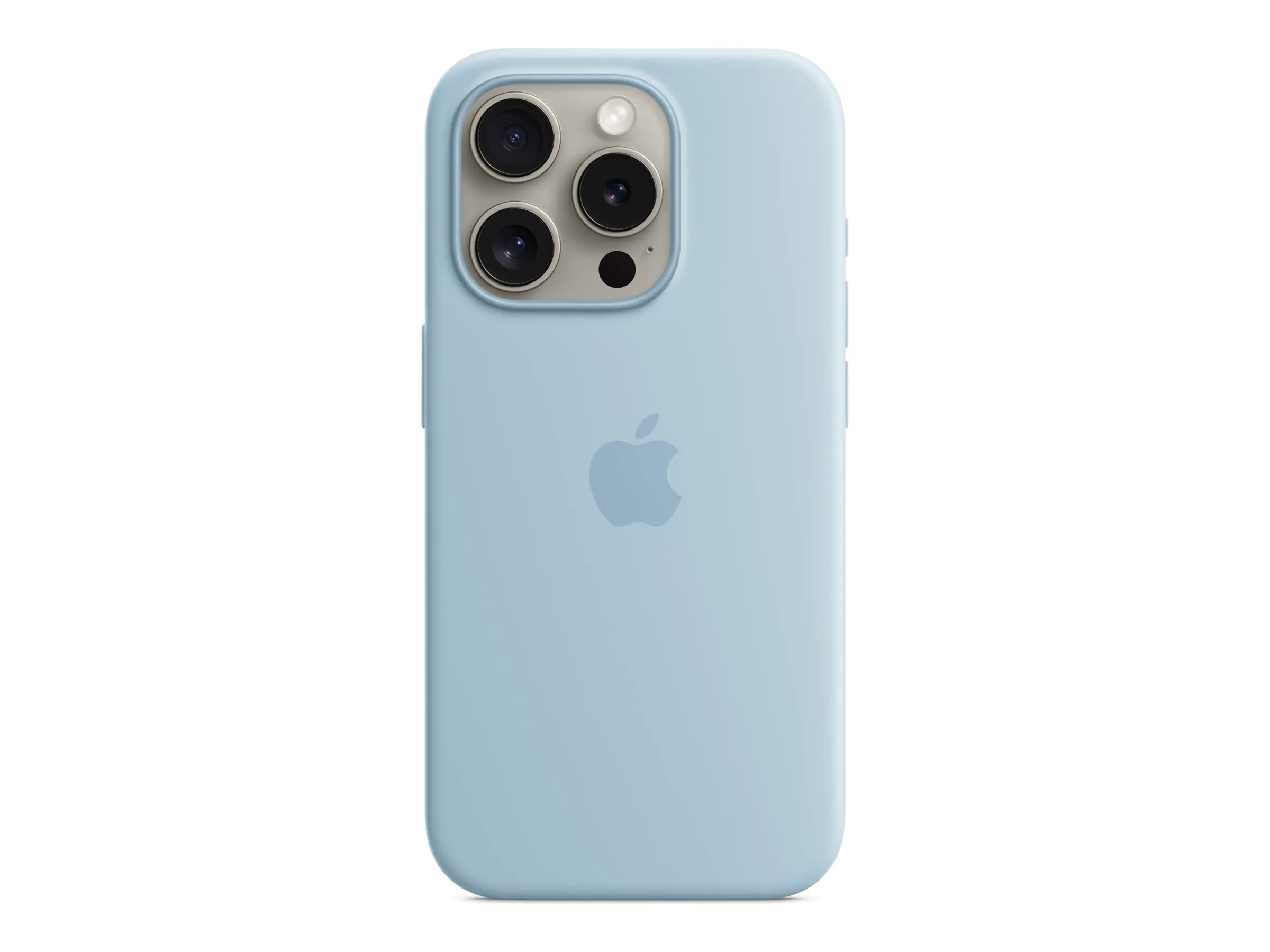 Apple - Hintere Abdeckung für Mobiltelefon - kompatibel mit MagSafe - Silikon - Hellblau - für iPhone 15 Pro